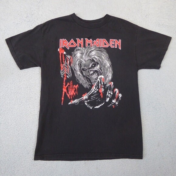 Vintage Iron Maiden Killers Shirt Men's Medium Black Concert Band Tee - Picture 1 of 10